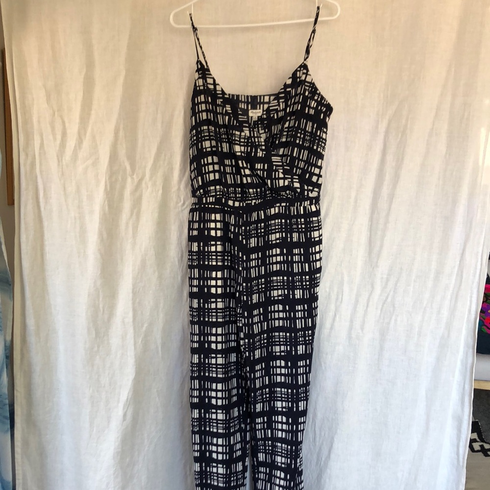 Madewell Women's Faux-wrap Cami Jumpsuit In Brushstroke Plaid